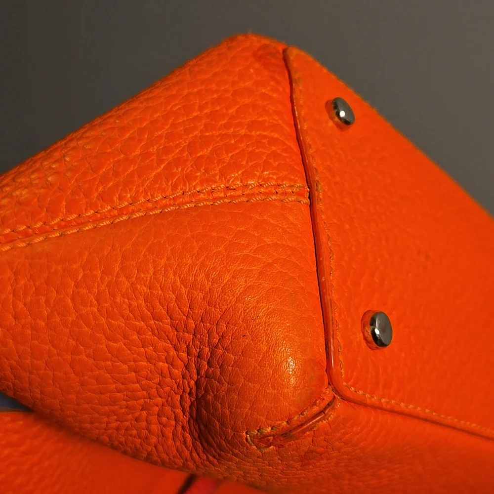 Kate Spade Pebble Leather Tote Orange & Pink - Picture 7 of 12